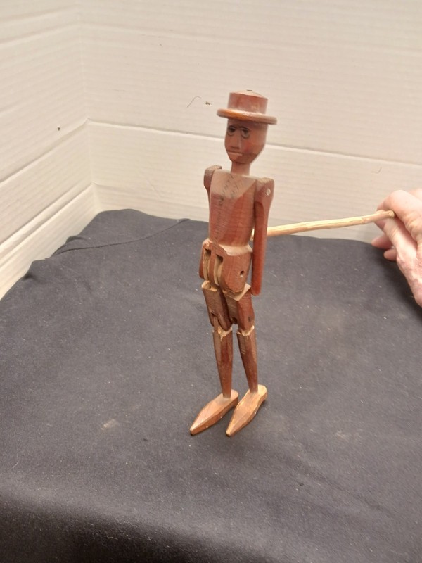 Antique  Folk Art Jig Doll Limberjack Sullivan County NY Jointed Hand Carved