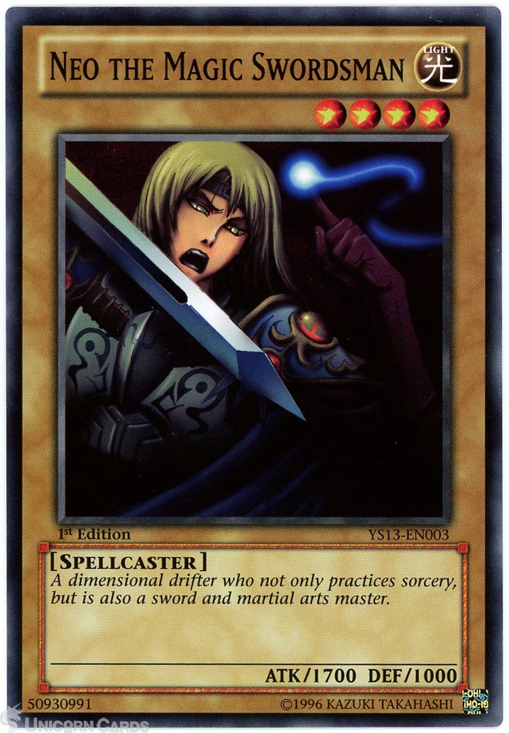 YS13-EN003 Neo the Magic Swordsman 1st Edition Mint YuGiOh Card