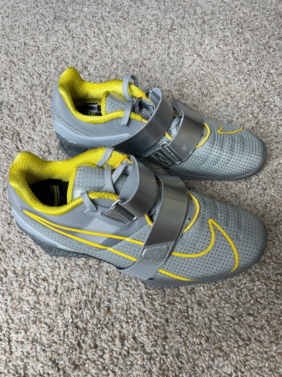 Men’s Sz 15 Nike Romaleos 4 Weightlifting Shoes Gray Yellow CD3463-002 Nike Romaleos 4 Weightlifting Shoes Wolf Grey Lightning  main image 4