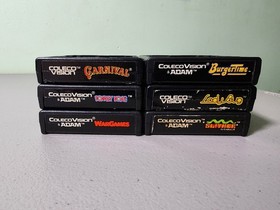 Colecovision Console Bundle Lot w/ 6 Games + RF Adapter - Tested Working