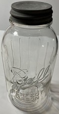 Vintage Ball Ribbed 1/2 Gallon Perfect Mason Jar #4 Zinc Lid