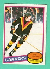 (1) LARS LINDGREN  1980-81 O-PEE-CHEE # 177 CANUCKS ROOKIE EX/EX+  CARD  (M0272)