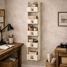 Heritage Distressed White Display Storage Unit Rustic Foundry