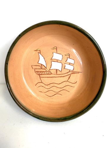 Vintage Plymouth Pottery ~ 5 in. Sparrow House decorative bowl. Signed Reene