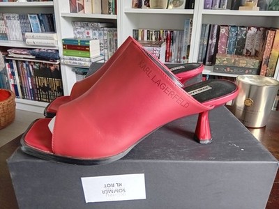 Karl Lagerfeld Pumps Pantolette Rot Leder OVP