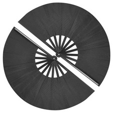 Rave Fan Large Folding Fan-Hand Fan Clacking Fan Line Dancing Fans black
