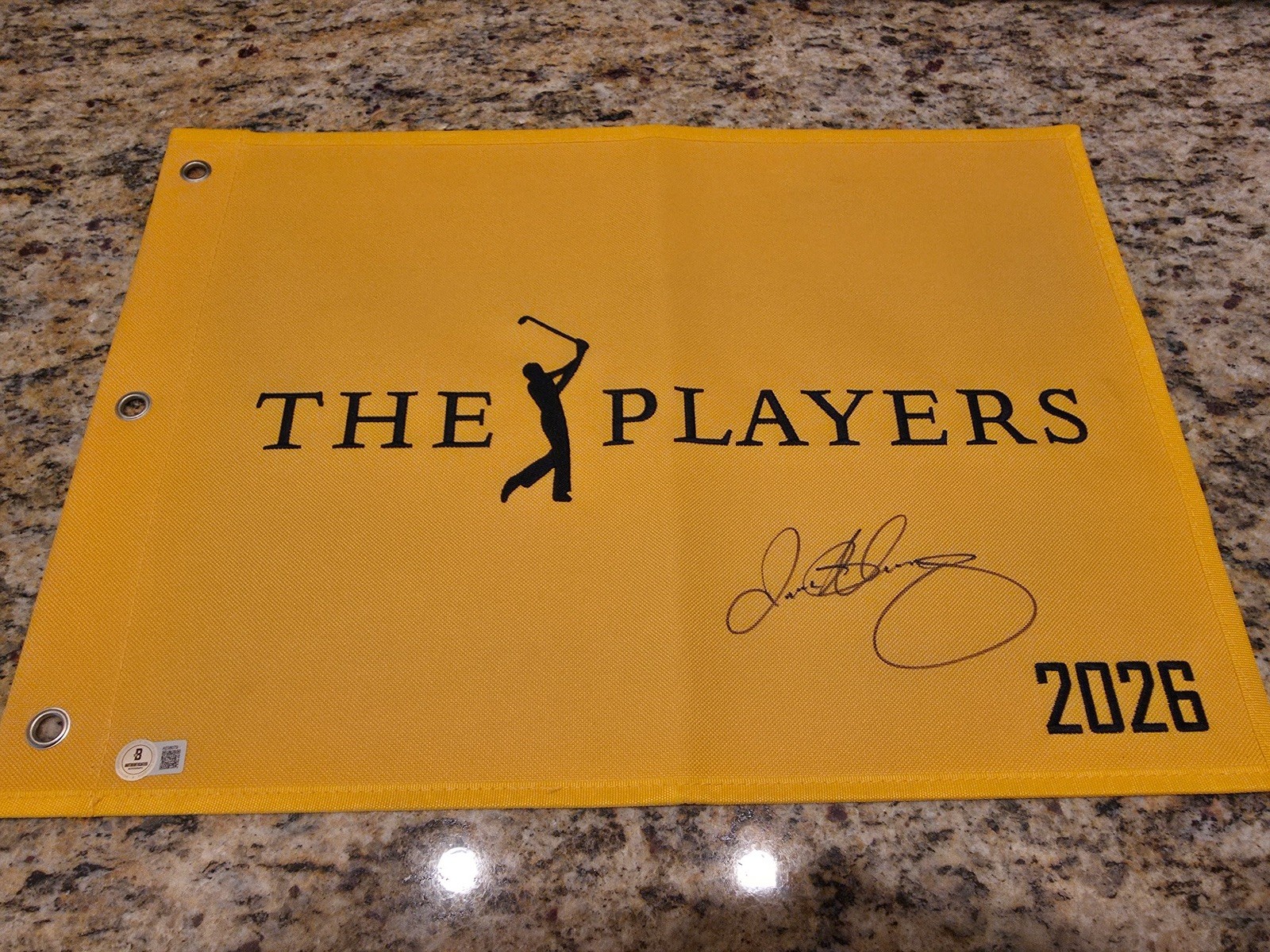 Rory McIlroy Autographed Signed 2026 PLAYERS CHAMPIONSHIP GOLF PIN FLAG BAS LOA (READ DESC.) 