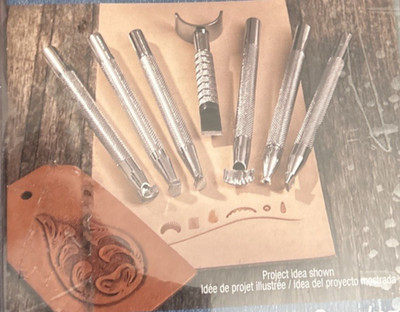 Rare ArtMinds Basic Leather Tooling Set 8 Pieces w. Instructions