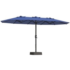 15ft Large Patio Umbrella With Base-Outdoor Double-Sided Market Umbrella, Cra...