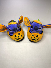 Disney Stitch Halloween Jack-O-Lantern Plush Slip-On Slippers Mens Size 12