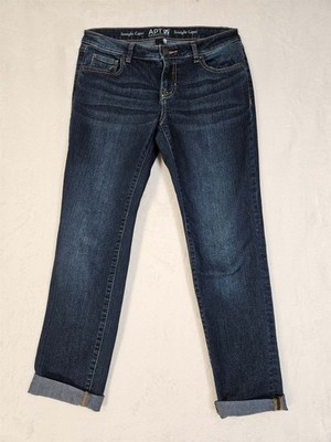 Apt. 9 Straight Capri Jeans Women Size 6 Pockets Stretch Blue