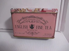 Vintage Floral Tea Tin with 40 English Breakfast Teabags
