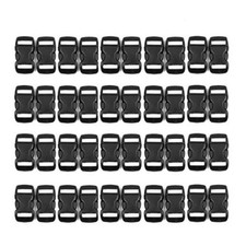 3/8 Inch, 120 Pack Black Plastic Side Release Buckle for Paracord Bracelets ...