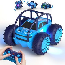 Amphibious Remote Control Car,Rechargeable RC Cars Toy 360 Flips Rotation St...