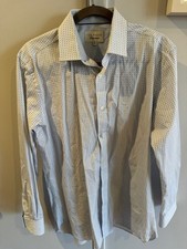 Ted Baker Endurance Dress Shirt Mens 16 32/33 Blue Micro Print Flip