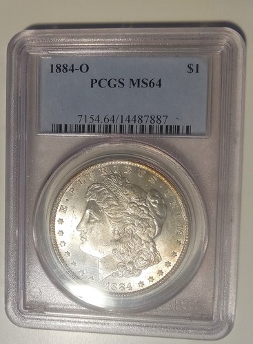 1884 O MORGAN DOLLAR VAM VAM 7A Far Date, Pitted Die ED PCGS MS64