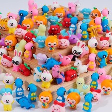 100 Pieces Cartoon Pencil Toppers Erasers Animal Pencil Toppers Silicone Penc...
