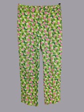 Vintage Lilly Pulitzer Pants 4 Green Floral Cotton 90s