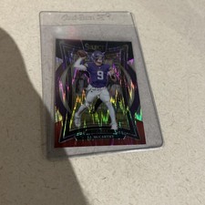 2024 Panini Select - Concourse J.J. McCarthy #24 Black & Red Shock Prizm (RC)