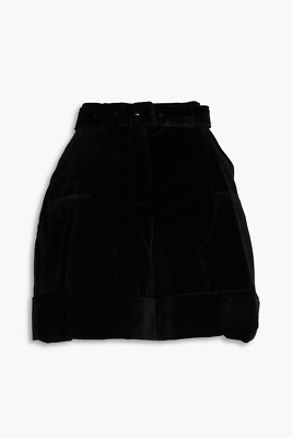 Simone Rocha High-Waisted Velvet Shorts, Style# 40460509, Size UK 6, Black, $894