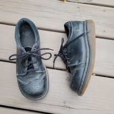 Vintage 90s y2k Dr Martens Docs Chunky Cap Toe Black Leather Platform Oxfords