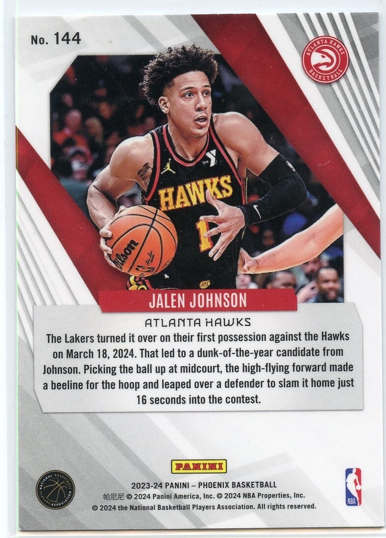 Panini select Jalen Jackson jr 25枚限定 2021-22 Panini Select - Rookie Jersey Autographs Jalen