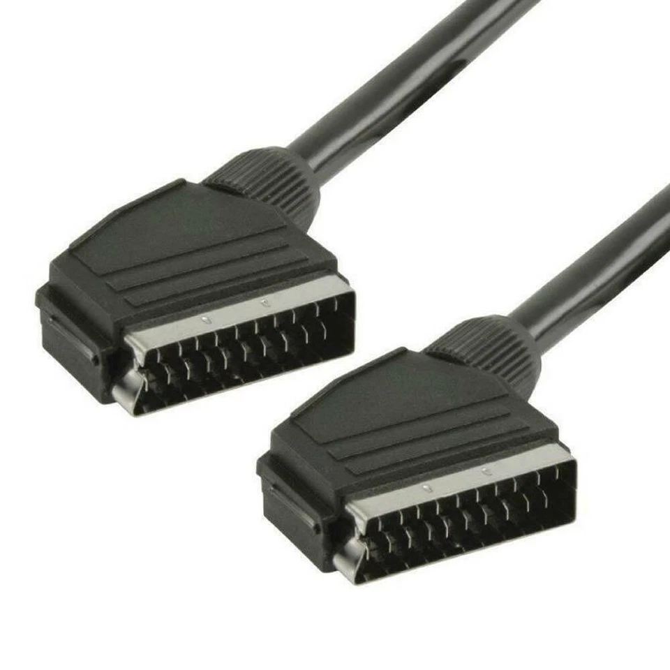 SCART Lead Cable Fully Wired 21 Pin RGB SKY TV DVD Quality SILVER 1.5M Long - Image 2 of 4