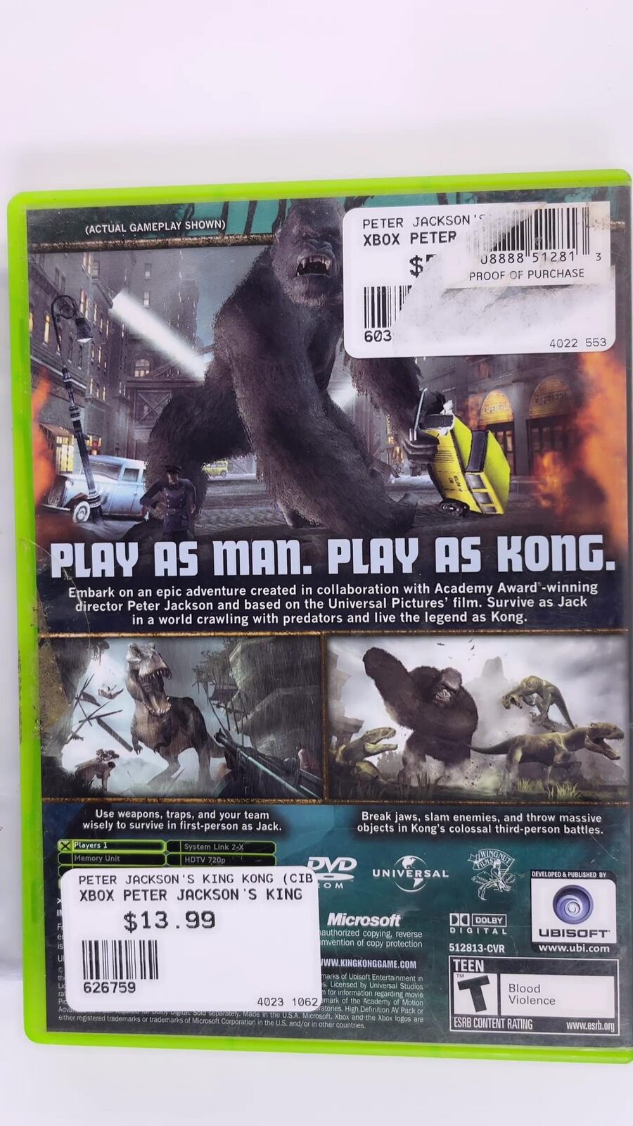 Peter Jackson's King Kong (Microsoft Xbox, 2005) - CIB 8888512813