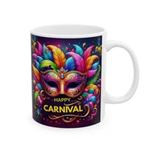 Vibrant Carnival Ceramic Mug - Colorful 11oz & 15oz Coffee Cup for Festive Celeb