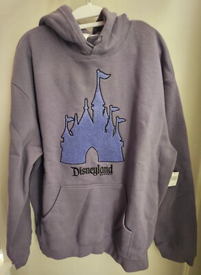 Disneyworld 2025 Chenille Embroidered Castle Hoodie Sweatshirt Size Large