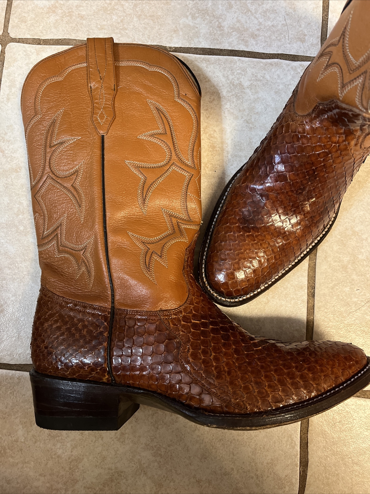Longhorn men\'s black lizard skin western boots sz 8.5M Longhorn men\ main image 2