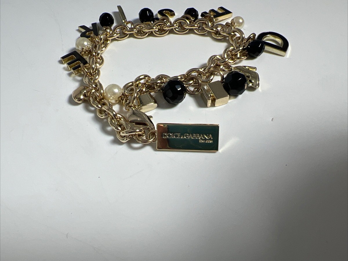 アクセサリー DOLCE&GABBANA Perfume Gold bracelet DOLCE & GABBANA Gold Metal Charm Bracelet, D and G Perfume
