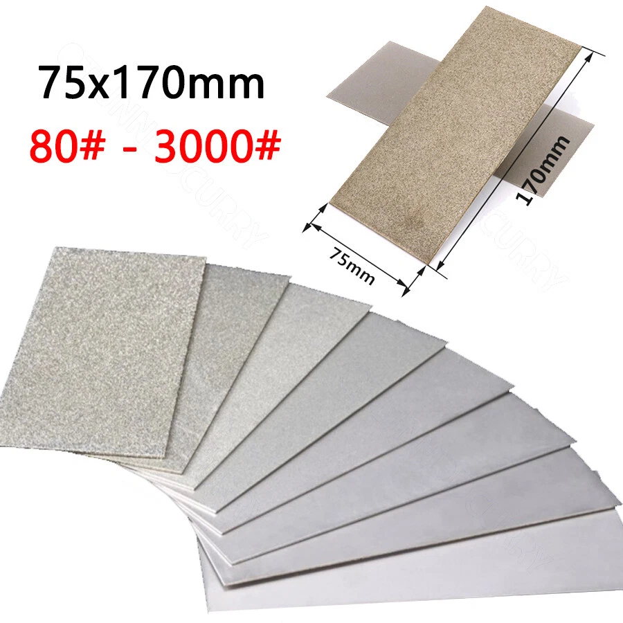 75x170mm Diamond Sharpening Stone Whetstone Knife Chisel Sharpener 80-3000 Grit