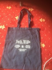 Jack Wills Shopping Bag Shopper Navy Blue Cotton NEW mams box 4 London England