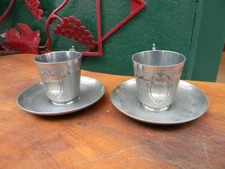 Silver Plated Metal White Cups SILVER