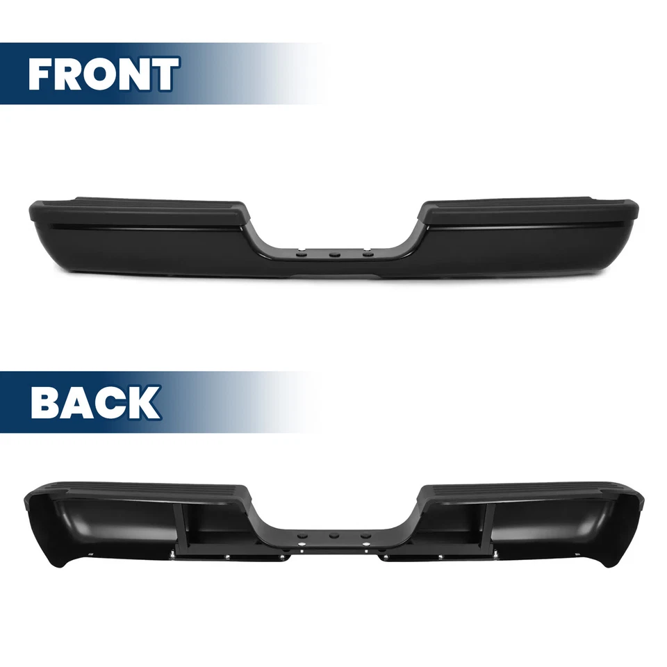 For Dodge RAM 1500 2500 3500 Pickup 94-02 Steel Rear Step Bumper Assembly Black - Image 4 of 4