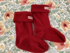 Hunter Kid's Hunter Red Fleece Socks Size M 11-13 .