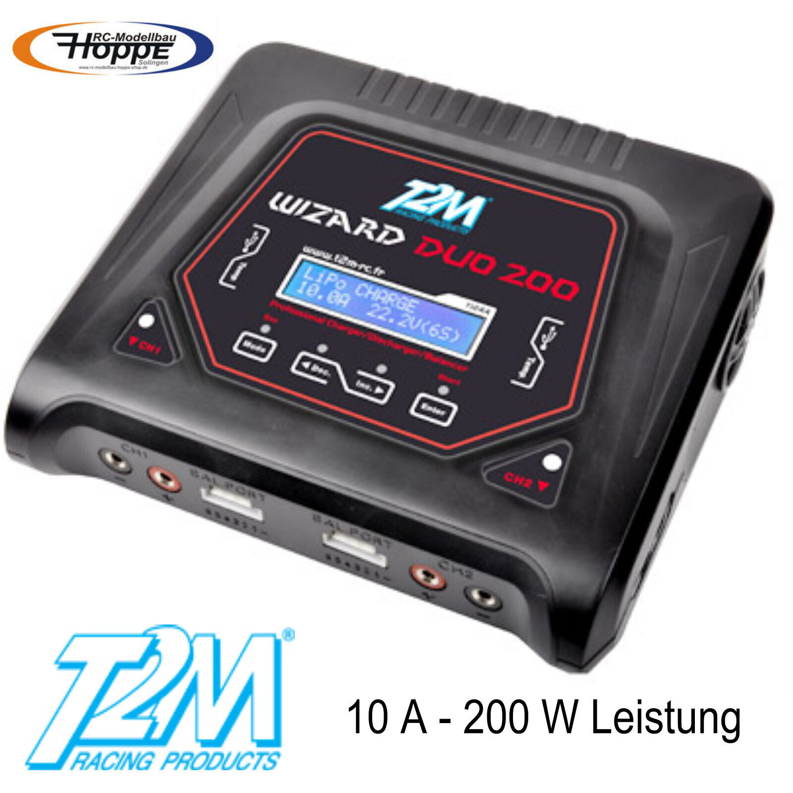 T2M Wizard Duo 200 Hi-End 2 IN 1 Caricatore Bilanciato T1244 10A - 200 Watt