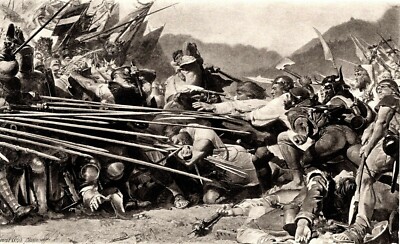 Antique Print, ARNOLD WINKELREID AT SEMPACH, ( Legendary Hero of Swiss History)