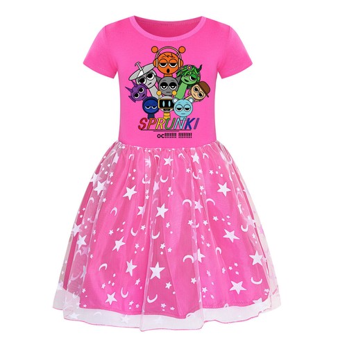 Kids Girls Sprunki Costume Rainbow Stars Tutu Skirts Birthday Party Fancy Dress - Picture 60 of 72