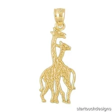 New 14k Yellow Gold Giraffe Charm Pendant