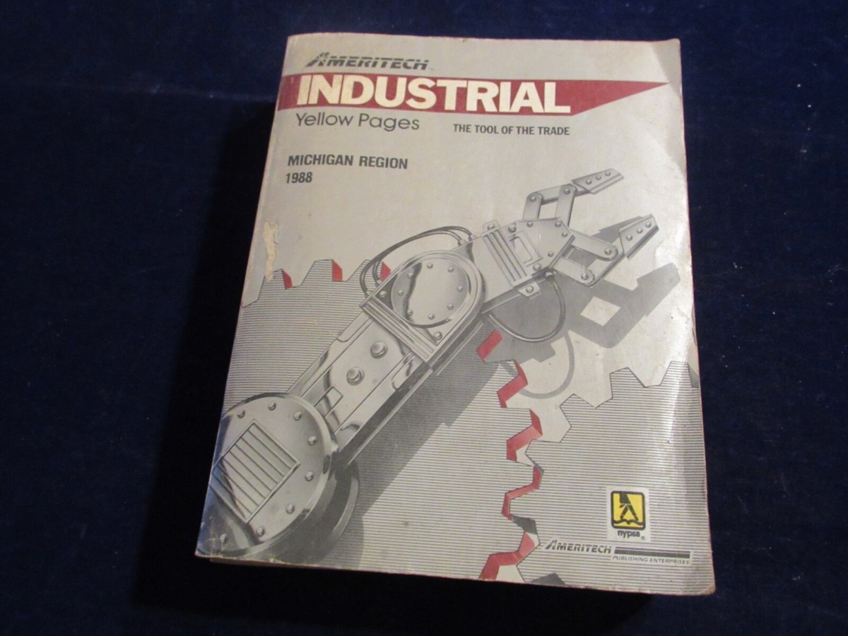 Vtg 1988 Ameritech Industrial Yellow Pages Michigan HUGE 1235pg