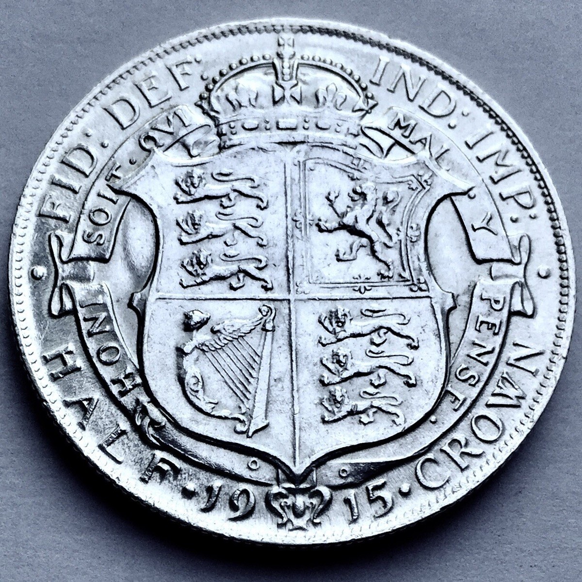 Superb 1915 English George V Proof Silver Half Crown In Investment