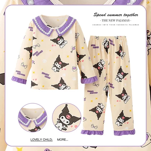 Kuromi Pajamas Sleepwear Long Sleeve Kids Home Clothes 2-piece Set - Picture 26 of 34