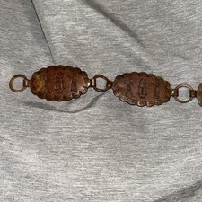 Vintage Navajo-Style Copper Concho link Belt 34 Egyptian Stamped Design