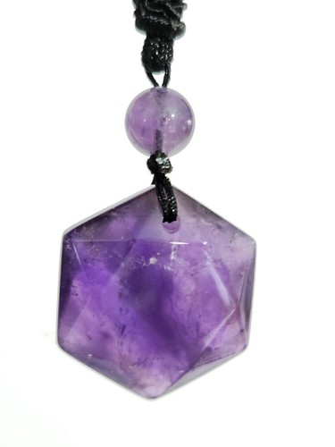 Collar de amatista Hexagrama Colgante Púrpura Piedra preciosa Protección... - Imagen 10 de 24
