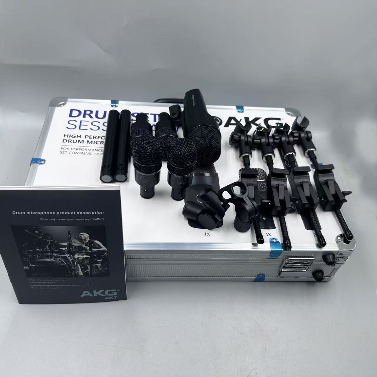 p1、p2、p7、p14、p15 High-Performance 7 Piece Drum Microphone Set AKG Drum Set Session