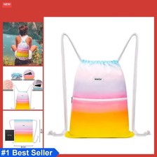 Drawstring Backpack Water Resistant Lightweight Foldable Polyester Gym Sackpack