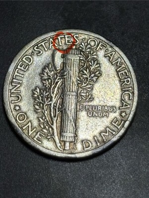 1942 P Mercury Dime XF+ Full Bands Silver Double Die RARE Letter Errors Cuds