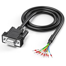 DB9 Female Breakout Cable 5FT, RS232 D-Sub 9 Pin to Bare Wire Cable with Labe...